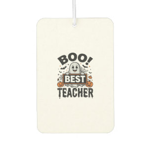 Boo Best Teacher Vintage Halloween Teacher Design_ Car Air Freshener