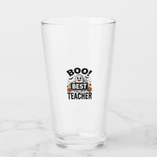 Boo Best Teacher Vintage Halloween Teacher Design_ Glass