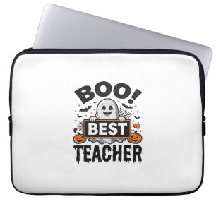 Boo Best Teacher Vintage Halloween Teacher Design_ Laptop Sleeve