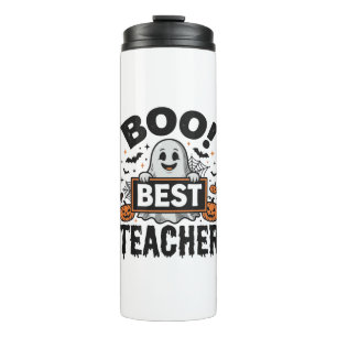 Boo Best Teacher Vintage Halloween Teacher Design_ Thermal Tumbler