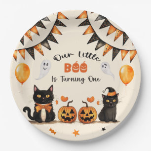 Boo Black Cat Halloween Party Is Turning One Paper Plate