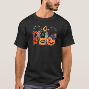 Boo Black Cat Halloween Pumpkin Witch Hat Kittens T-Shirt
