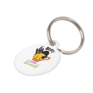 Boo Black Cat, Scary Pumpkin Coffee Halloween Pet Tag