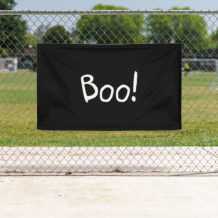 Boo black simple cute typography fun Halloween Banner