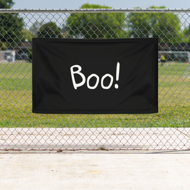 Boo black simple cute typography fun Halloween Banner (Insitu)