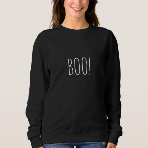 Boo black simple typography funny cute Halloween Sweatshirt