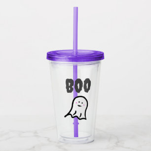 Boo! Blushing Ghost Cute Halloween Acrylic Tumbler