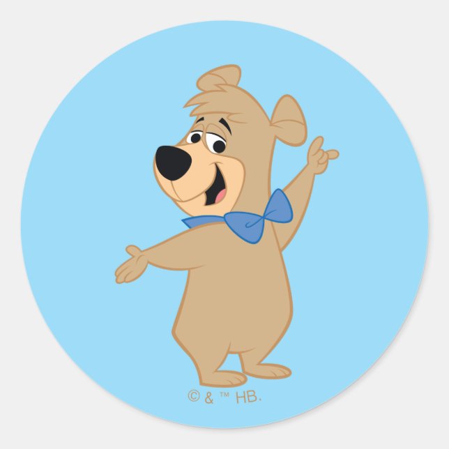 Boo-Boo Bear Arms Wide Classic Round Sticker (Front)