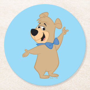 Boo-Boo Bear Arms Wide Round Paper Coaster