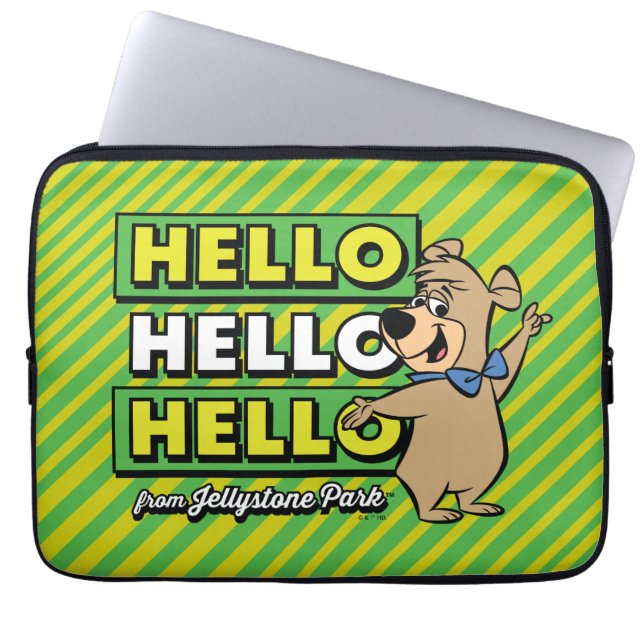 Boo-Boo Bear Hello Hello Hello From Jellystone Laptop Sleeve (Front)