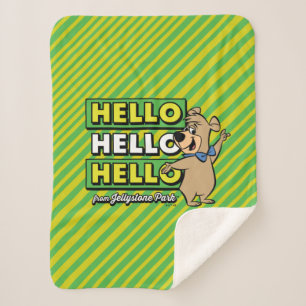 Boo-Boo Bear Hello Hello Hello From Jellystone Sherpa Blanket