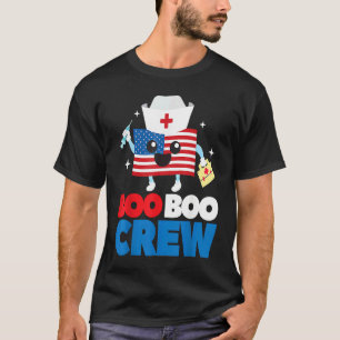 Boo Boo Crew American Flag  4th Of July USA Nurse T-Shirt