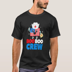 Boo Boo Crew American Flag 4th Of July Usa Nurse T-Shirt