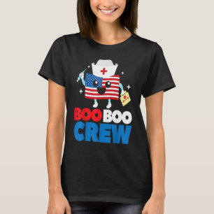 Boo Boo Crew American Flag  4th Of July USA Nurse T-Shirt