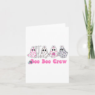 Boo Boo Crew Breast Cancer Ghost Nurse Halloween  Card