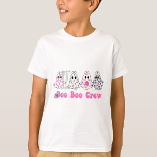 Boo Boo Crew Breast Cancer Ghost Nurse Halloween  T-Shirt