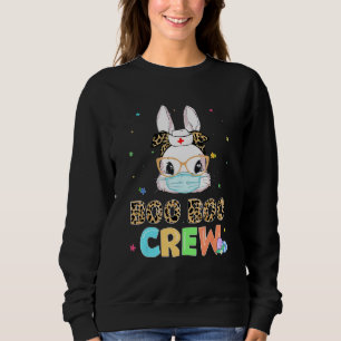 Boo Boo Crew Bunny Nurse Easter Leopard Glasses Ma Sweatshirt