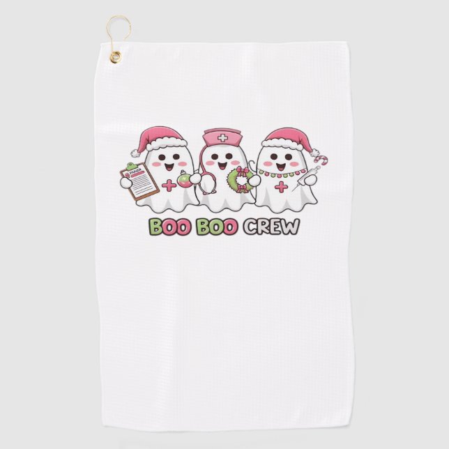 Boo Boo Crew Christmas, Ghost Nurse Oversized T-Sh Golf Towel (Front)