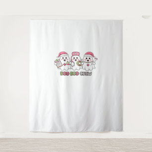 Boo Boo Crew Christmas, Ghost Nurse Oversized T-Sh Tapestry