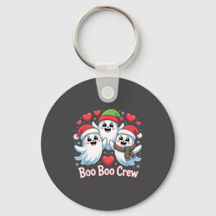 Boo-boo Crew Christmas Ghost Santa Hat Halloween H Key Ring