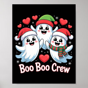 Boo-boo Crew Christmas Ghost Santa Hat Halloween H Poster