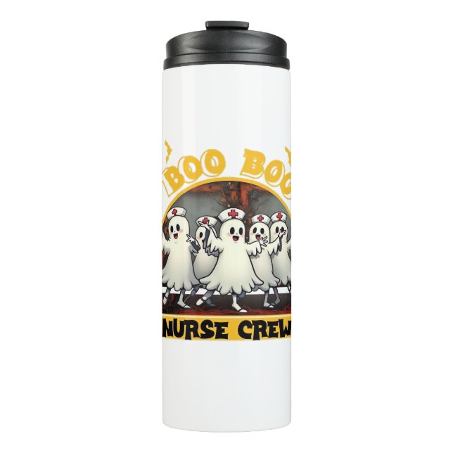 BOO BOO CREW CLASSIC NURSE HALLOWEEN T-SHIRT Overs Thermal Tumbler (Front)