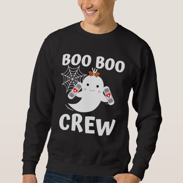 Boo Boo Crew Cute Ghost Halloween Costume Sweatshirt (Front)