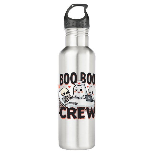 Boo Boo Crew Cute Halloween Nurse Ghosts Essential 710 Ml Water Bottle (Front)