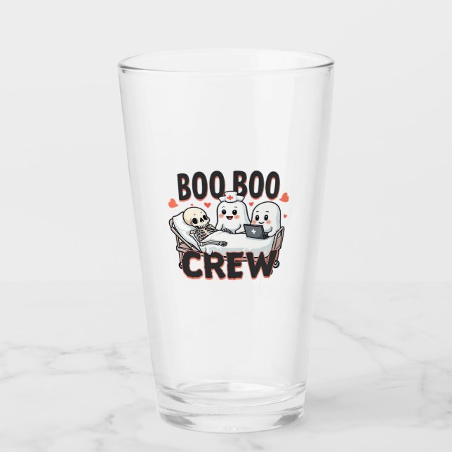 Boo Boo Crew Cute Halloween Nurse Ghosts Essential Glass (Front)
