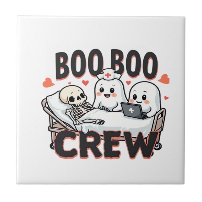Boo Boo Crew Cute Halloween Nurse Ghosts Essential Tile (Front)
