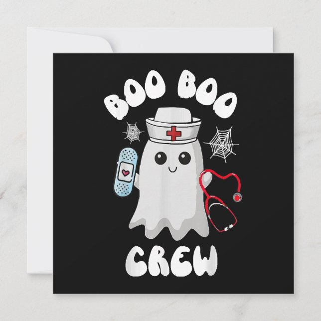 Boo Boo Crew Cute Nurse Ghost Funny Halloween (Front)