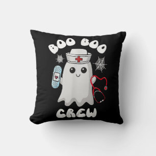 Boo Boo Crew Cute Nurse Ghost Funny Halloween Cushion
