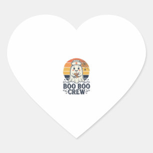 Boo Boo Crew Cute Nurse Ghost Halloween Shirt Desi Heart Sticker