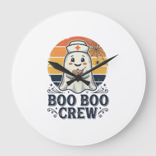 Boo Boo Crew Cute Nurse Ghost Halloween Shirt Desi Large Clock