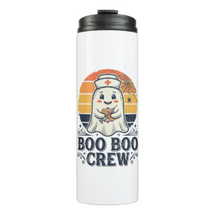 Boo Boo Crew Cute Nurse Ghost Halloween Shirt Desi Thermal Tumbler