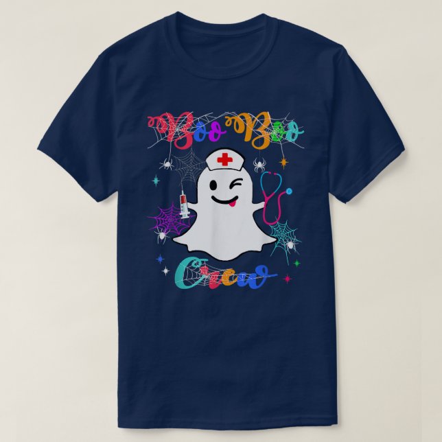 Boo Boo Crew Funny Ghost EMS EMT Paramedic Nurse H T-Shirt (Design Front)