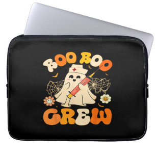 Boo Boo Crew Funny Ghost For Nurse, Retro Hallowee Laptop Sleeve
