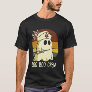 Boo Boo Crew Funny Halloween Nurse Ghost squad fam T-Shirt
