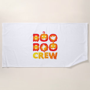 Boo Boo Crew – Funny Halloween Nurse Ghosts Medica Beach Towel