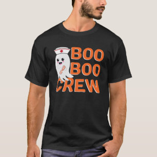 Boo Boo Crew Funny Nurse RN Halloween Cute Ghost N T-Shirt