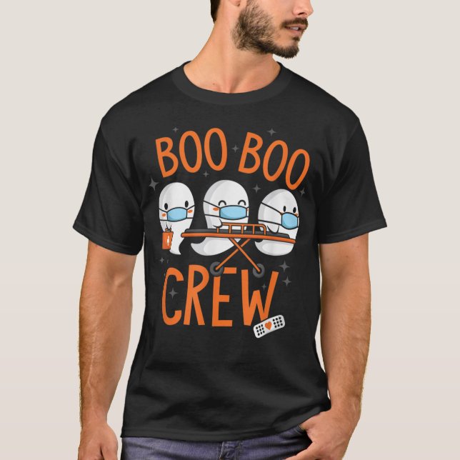 Boo Boo Crew Ghost Doctor Paramedic EMT Nurse H T-Shirt (Front)