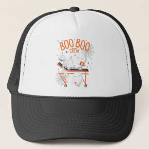 Boo Boo Crew Ghost Doctor Paramedic Nurse Hall Trucker Hat