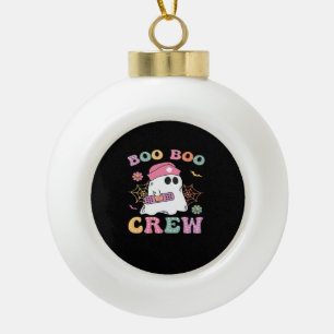 Boo Boo Crew Ghost Nurse Classic T-Shirt Ceramic Ball Christmas Ornament