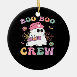Boo Boo Crew Ghost Nurse Classic T-Shirt Ceramic Tree Decoration