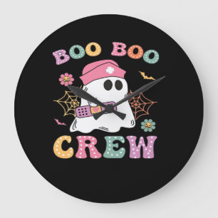 Boo Boo Crew Ghost Nurse Classic T-Shirt Large Clock
