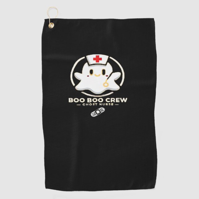 Boo Boo Crew Ghost Nurse - Cute and Spooky Hallowe Golf Towel (Front)