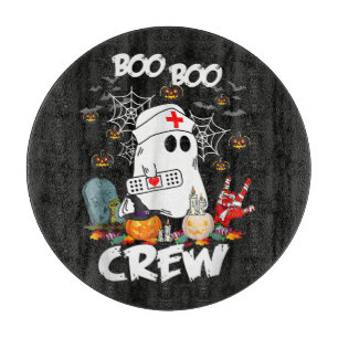 Boo Boo Crew Ghost Nurse Halloween Spooky Cutting Board