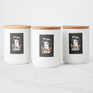 Boo Boo Crew Ghost Nurse Halloween Spooky Food Label