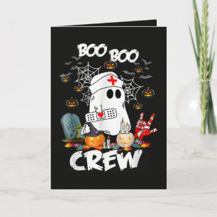 Boo Boo Crew Ghost Nurse Halloween Spooky Holiday Card