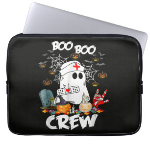 Boo Boo Crew Ghost Nurse Halloween Spooky Laptop Sleeve
